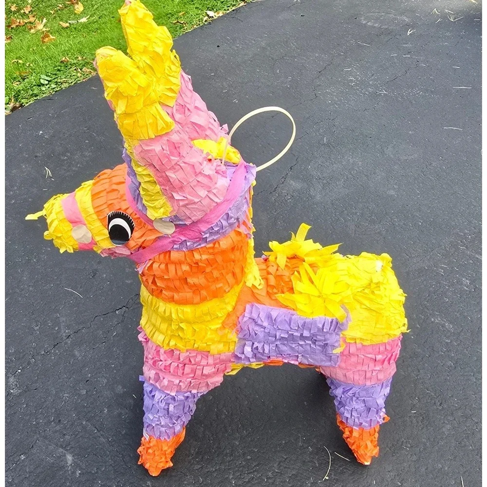 Donkey Pinata Multi-Color Festive Party Decoration Birthday Fiesta Cinco De Mayo